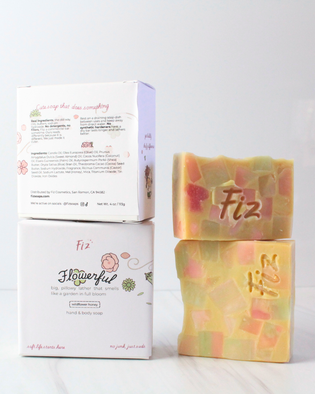 The Duo - Coconuts & Quiet Time + Flowerful - Mini or Full Size Soap Bars for Hands & Body