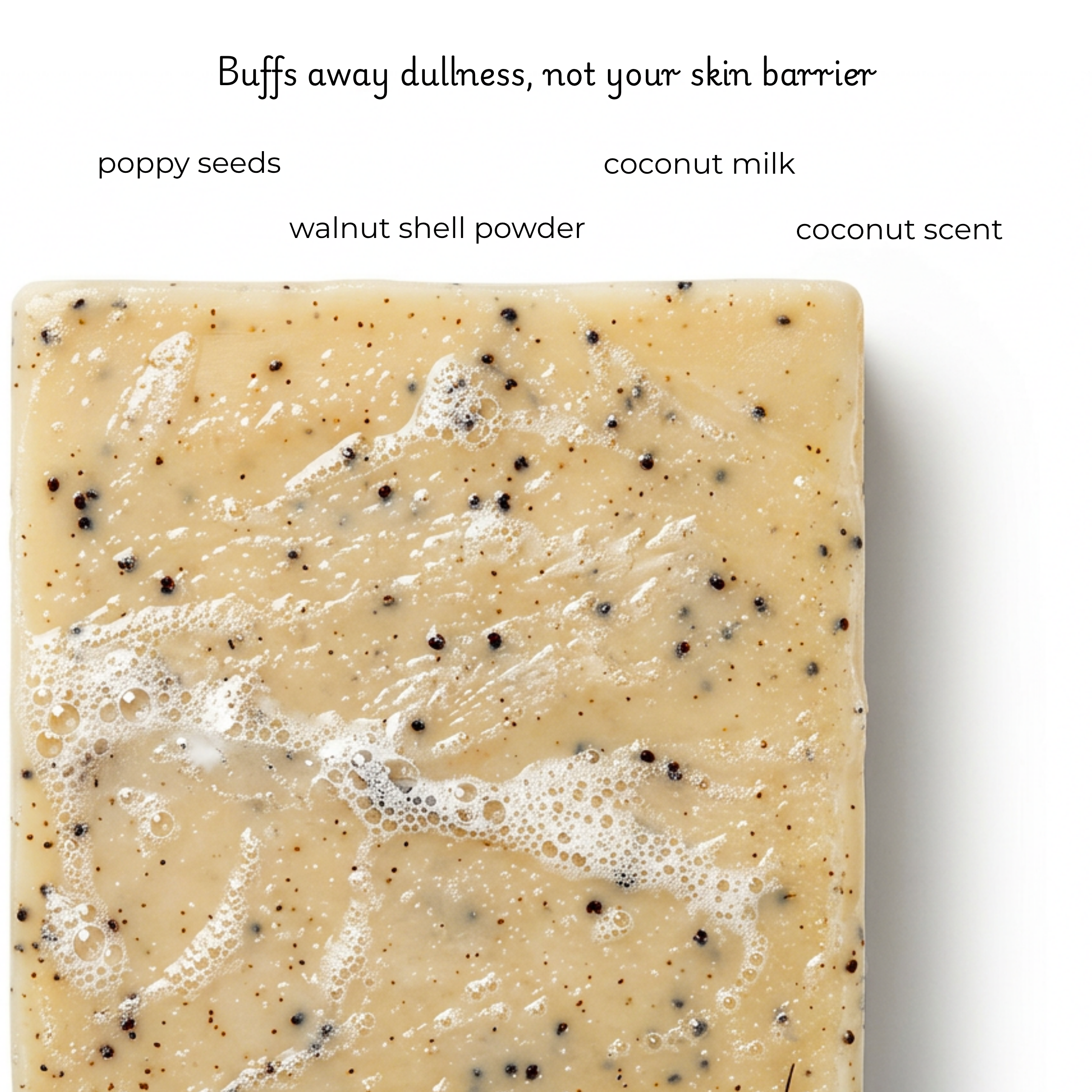 Coconut Speckles 2-Piece Bath & Body Care Set - Coconut-Scented Soap & Cream for Full Body Exfoliation, Moisturization