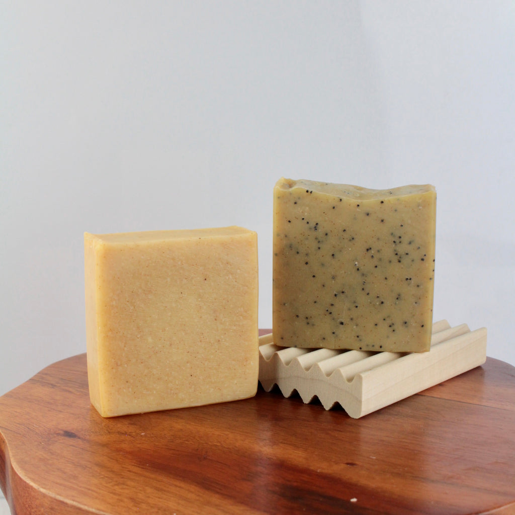 Peach Pit + Coconut Speckles Exfoliating Soap Set (FREE Gift)