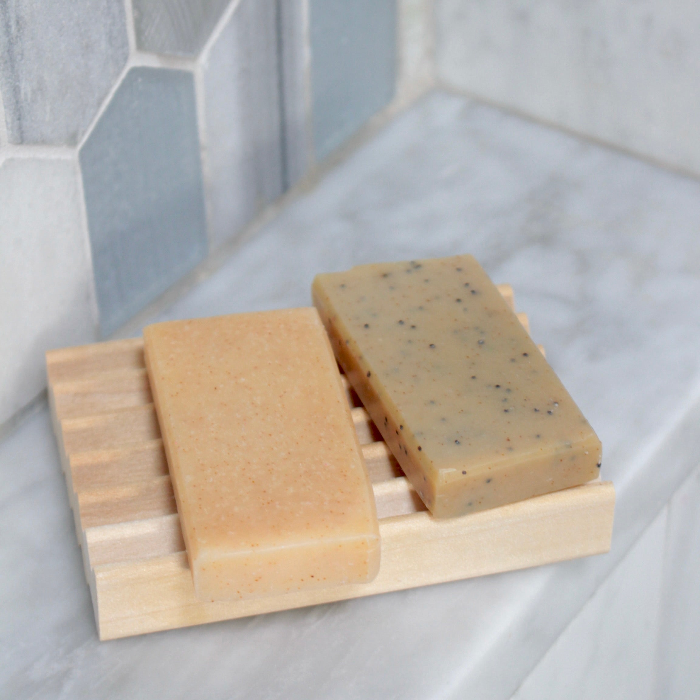 Peach Pit + Coconut Speckles Exfoliating Soap Set (FREE Gift)