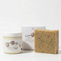 Coconut Speckles 2-Piece Bath & Body Care Set - Coconut-Scented Soap & Cream for Full Body Exfoliation, Moisturization