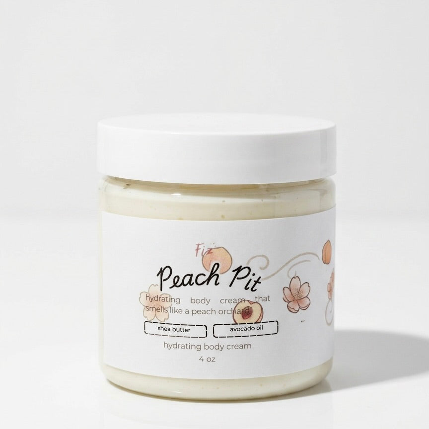Peach Pit 2-Step Shower Routine Set - Cold-Processed Exfoliating Soap Bar & Body Cream for Textured Skin